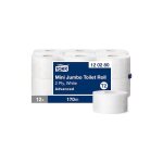 Le plus de l'entretien - tork papier toilette rouleau mini jumbo blanc t2 (12x1) 120280