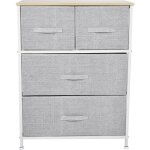 Eosnow armoire de rangement  3 niveaux avec 4 tiroirs, tour de rangement amovible pour la maison et ...
