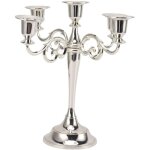 Eosnow bougeoir � 5 bras en fer, pi�ce ma�tresse d�corative r�tro pour la maison, l'�glise, argent