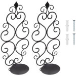 Eosnow bougeoir mural en fer noir de style classique exquis, 2 pi�ces, chandelier pour salons, chambres ...