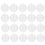 Eosnow boules d'ornement transparentes  remplir, 20 pices, boule en plastique pour dcoration de nol, ...