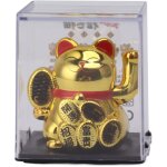 Eosnow chat porte - bonheur � �nergie solaire, mini chat mignon de 5 cm, agitant la richesse, accueillant ...