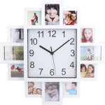 Eosnow horloge murale avec cadre photo blanc de 15, 35 pouces, bricolage multi - personnalis� pour la ...