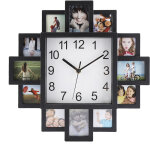Eosnow horloge murale en plastique 2 en 1, cadre photo au design moderne, pour la maison, le bureau et ...