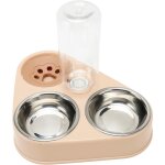 Jeffergarden pet waterer bottle food bowl set empcher les dversements triple chat bols avec bouteille ...