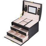 Eosnow mallette de rangement de bijoux en cuir pu à 3 niveaux, support de boîte d'exposition, organisateur ... Eosnow mallette de rangement de bijoux en cuir pu à 3 niveaux, support de boîte d'exposition, organisateur ...