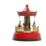 Eosnow mini bo�te � musique de no�l, carrousel lumineux, grande roue, cadeau anim�, d�coration de bureau ...
