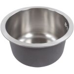 Eosnow - mini vier de cuisine rond en acier inoxydable avec bonde de vidage, diamtre 30 cm