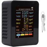 Eosnow moniteur de qualit� de l'air 6 en 1, �cran couleur 2, 8  int�rieur pm2, 5 pm10 hcho tvoc co co2, ...