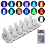 Eosnow paquet de 12 bougies sans flamme avec t�l�commande 13 couleurs 7 luminosit� 4 modes led vacillantes ...