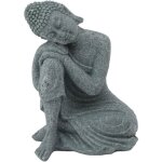 Eosnow statue de bouddha en gr�s vert, sculpture bouddhiste assise, ornement pour salon et cour, 7135k ...