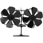 Eosnow ventilateur de chemine  double tte, 6 pales, puissance thermique, pole noir, rsistant aux ...