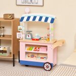 Epicerie enfant en bois avec 30 pcs accessoires marchande enfants avec auvent sup�rieur & poign�e de ...