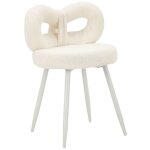 Chaise noeud, mdf, Éponge, métal, polyester, blanc, 40x40x67 cm Chaise noeud, mdf, Éponge, métal, polyester, blanc, 40x40x67 cm