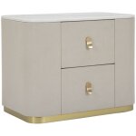 Epikasa - table de chevet mf9, bois, mdf, métal, beige, or, 60x40x47 cm Epikasa - table de chevet mf9, bois, mdf, métal, beige, or, 60x40x47 cm