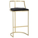Epikasa - tabouret haut mf450, métal, Éponge, tissu, or, noir, 45x45x90 cm Epikasa - tabouret haut mf450, métal, Éponge, tissu, or, noir, 45x45x90 cm