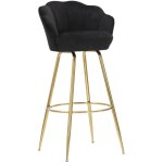 Epikasa - tabouret haut mf452, Éponge, tissu, métal, noir, or, 55x53x110 cm Epikasa - tabouret haut mf452, Éponge, tissu, métal, noir, or, 55x53x110 cm