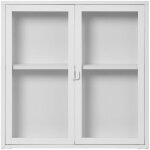 Epikasa - vitrine suspendue brisbane, métal, verre, blanc, 80x18x80 cm Epikasa - vitrine suspendue brisbane, métal, verre, blanc, 80x18x80 cm