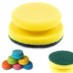 ponge  rcurer de cuisine 1pc grande ponge ronde pour laver la vaisselle, laver, produit de polissage ...