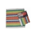 Stb tissages de beaulieu - epongettes bayadere sur carte x2 - tissages de beaulieu