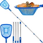 puisette de piscine 200 cm, fond de piscine avec manche tlescopique, kit de nettoyage  mailles rglables, ...