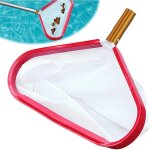 puisette de piscine professionnelle en mtal avec double filet - pour nettoyer les feuilles de piscine, ...