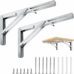 �querre pliante 400mm ? lot de 2 supports en acier inoxydable ? capacit� 186 kg ? pour garage, cuisine, ...