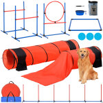 Equipements deentrainement agilite pour chien, ensemble 7pcs, parcours obstacles pour chiot, haies hautes ...