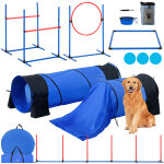 Equipements deentrainement agilite pour chien, ensemble 7pcs, parcours obstacles pour chiot, haies hautes ...