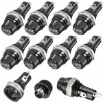 Ersandy - 10 pices 5 x 20mm porte fusible ac 10a 250v noir porte fusible  capuchon  vis, porte fusible ...