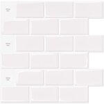Ersandy - lot de 10 pièces, carrelage autocollant métro blanc, crédence adhésive cuisine salle de bains, ... Ersandy - lot de 10 pièces, carrelage autocollant métro blanc, crédence adhésive cuisine salle de bains, ...