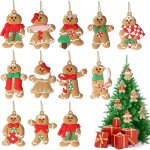 Ersandy - lot de 12 dcorations  suspendre pour sapin de nol, pendentifs en forme de bonhomme en pain ...