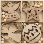 Ersandy - 20pcs decoration sapin noel en bois bois arbre de nol ornements diy dcorations de nol en ...