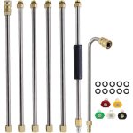 Ersandy - lot de 7 ensemble de baguette d'extension pour nettoyeur haute pression, lance pour nettoyeur ...