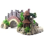 Ersandy - aquarium pont ornement, poissons paysage r�servoir d�cor aquarium r�sine pont r�servoir de ...