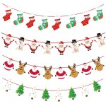Ersandy - banderole noel fanions de nol, 4 paquets guirlande de nol banderole decoration nol vitre ...