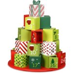 Calendrier de l'avent rond en bois fait main 24 compartiments avec portes fermeture magntique nol dcoration ...