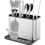 Ersandy - egouttoir � couverts, fourchette cuill�re organisateur rack avec 4 compartiments avec �gouttoir, ...