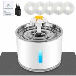 Fontaine  eau pour chat - avec filtre  charbon actif - fentre de niveau d'eau - led lumineuse - grande ...