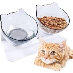Ersandy - gamelle chat, transparent, bol double réglable, avec support surélevé, eau et nourriture, Évite ... Ersandy - gamelle chat, transparent, bol double réglable, avec support surélevé, eau et nourriture, Évite ...