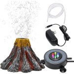 Ersandy - kit de dcoration pour aquarium volcan, multicolore avec lumire led, pierre  air pour pompe ...