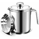 Oil pot de graisse pour bidon de stockage en acier inoxydable avec bidon de 2 litres en couvercle anti ... Oil pot de graisse pour bidon de stockage en acier inoxydable avec bidon de 2 litres en couvercle anti ...