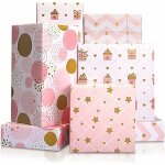Papier cadeau rose, emballage cadeau papier anniversaires, papier cadeau enfant fille, papier d'emballage ...
