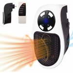 Ersandy - radiateur soufflant 500w, mini radiateur lectrique portable avec affichage led et thermostat ...