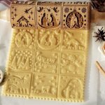 Ersandy - rouleaux  ptisserie en bois pour nol, rouleau  ptisserie 3d en bois, avec 9 scnes diffrentes ...