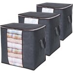 Sac de rangement pour vtements de grande capacit avec poigne renforce tissu amlior pour couettes, ...