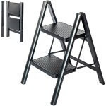 Hostr�m - escabeau 2 marches foldpact2, marche pied pliable, design ultra - compact, marches larges 17, ...