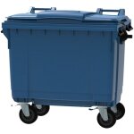 Ese france conteneur poubelle � d�chets 4 roues - 660l - robuste et professionnel - 100% recycl� - bleu ...