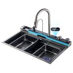 Esip - vier de cuisine Évier double cascade, 1 bac evier de cuisine acier inoxydable 304, avec affichage ... Esip - vier de cuisine Évier double cascade, 1 bac evier de cuisine acier inoxydable 304, avec affichage ...