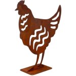 Animal en acier effet rouill  poser poule